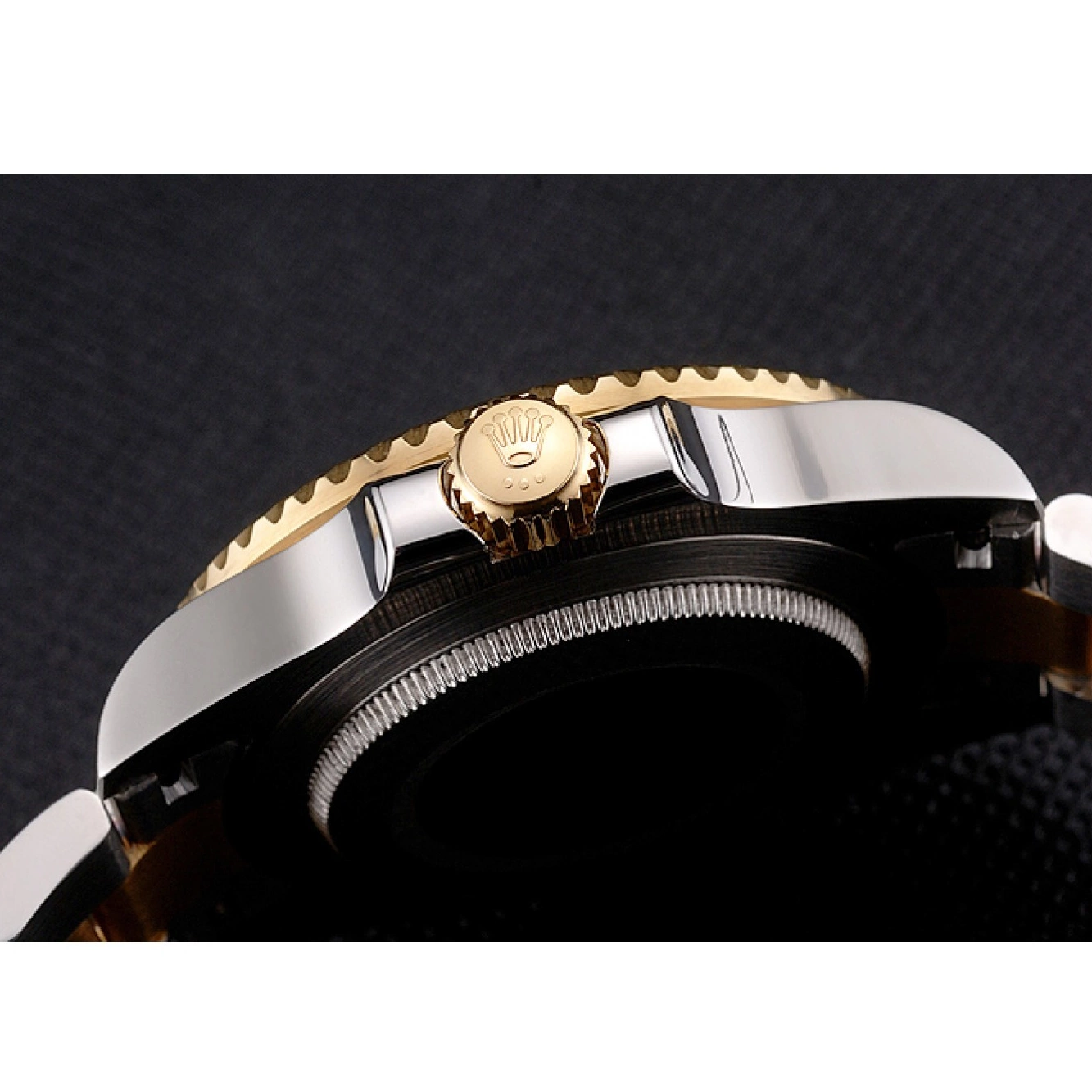 Rolex aaa copy Submariner Swiss Steel Rolex And Dial Tone Two Gold Bracelet Bezel Green 0625